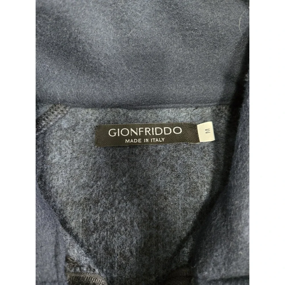 Gionfriddo Full Zip Medium Men's Pullover Vest Wool Blend Made in Italy Navy